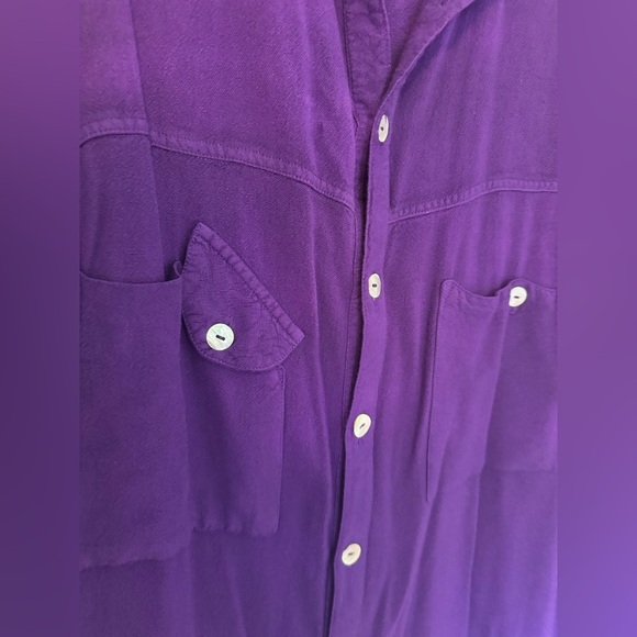 NEW Jules of Morocco Womens Boyfriend Oversized Button Down One Size Purple NWT - Picture 6 of 8